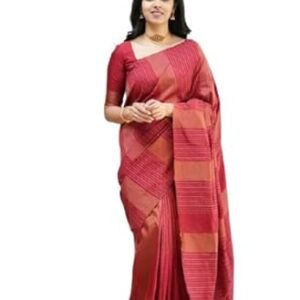 Women's Present Banarasi Soft Lichi Silk Saree Beautiful Jacquard Rich Pallu Design Work Zari With Blouse Piece Zari Border