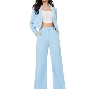 Women's Solid Relaxed Fit Full Sleeve Co-ord Blazer and Trouser Set.