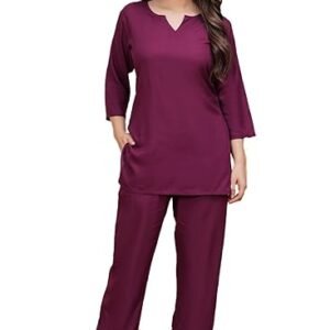 Women's Cotton/Rayon 2'pcs Night Suit Top and Pyjama Set 2'pcs