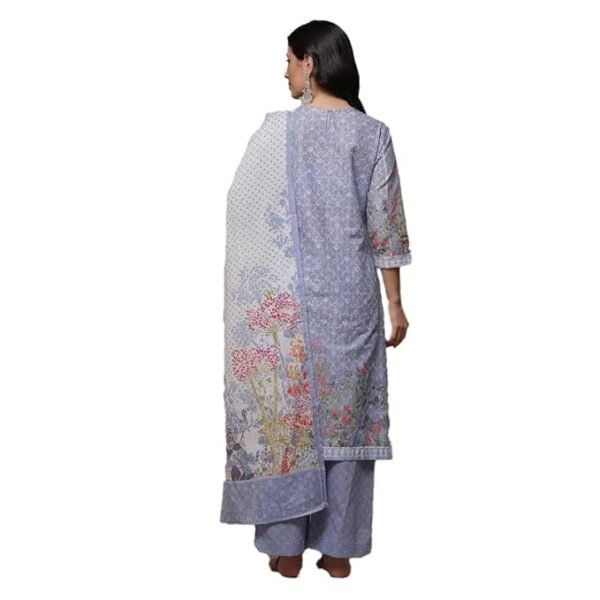 Women Cotton Straight Kurta Palazzo Suit Set - Image 3