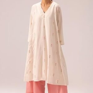 ANNI Designer | Rayon Anarkali Printed Kurta with Palazzo | Women’s Kurta Set with Dupatta | Stylish Cotton Anarkali Suit for Women Ethnic Coord Set