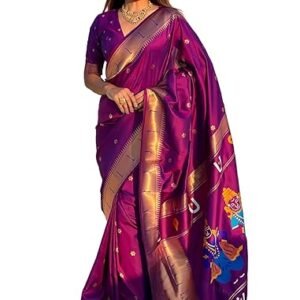 Womens Kanjivaram Banarasi Silk Saree Patola saree with Unstitched blouse piece
