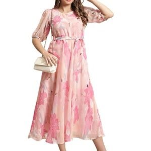 Women's Georgette Maxi Dress| Digital Print Floral Printed Western Ethnic Gown |Maxi Dress Casual Wear