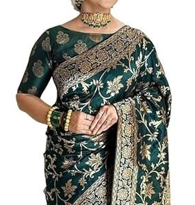 Women's Pure Kanjivaram Silk Saree Banarasi Silk Saree With Blouse Piece (SAM PARI S-7)
