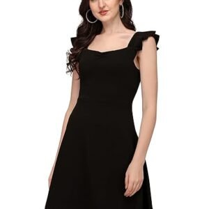 Mehrang Fashion Western Dress || Stretchable Solid Sleeveles Frill Dress for Women || Western Dresses for Women || Dress for Women|| Summer Short Dresses for Women