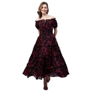 Women's Georgette Fit and Flare Maxi Dress