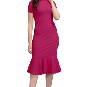 PURVAJA Women’s Bodycon Midi Dress(Ruby-001-to-008)