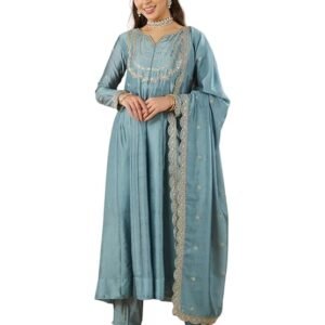 Women's Silk Embroidered Anarkali Set