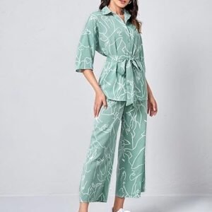 Fashion Women Formal Floral Printed Rayon Western Co-ord Set for Women(Available in 2XL and 3XL)