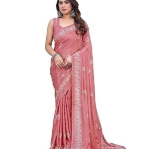 Women's Elegant Chiffon Saree with Blouse Material - Embrace Trendy Style and Timeless Elegance in this Exquisite Attire