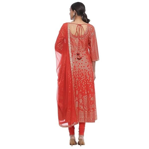 Women Cotton Printed Anarkali Suit Set - Image 3