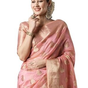 Women's Organza Ethnic Motif Woven Design Saree With Unstitched Blouse Piece(UNATI3001_AC_Parent)