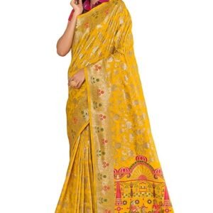 Fashion Women's Banarasi Silk Saree With Blouse Piece.