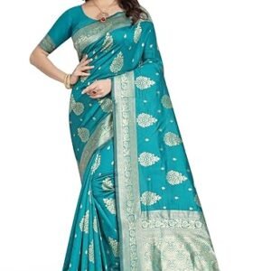 Women's Art Silk Navy Blue Kanchipuram Saree