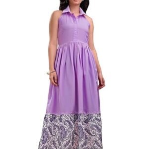 PURVAJA Women’s Maxi Cotton Blend Dress (Floe-236-240)