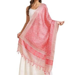 DUPATTA BAZAAR Women's Bandhini Printed Art Silk Dupatta