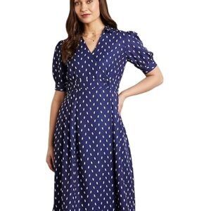 Premium Women's Fit & Flare Wrap Dress (Midi Length | Desk-to-Dinner)