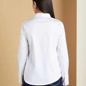 Symbol Premium Women's 'Desk-to-Dinner' Cotton Stretch Formal Shirt (Button Down | Regular Fit | Stylish | Office-wear)