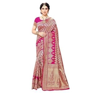 Yashika Women's Trendy Banarasi Kanjivaram Navy Color