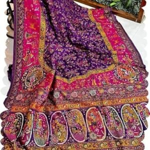 VASTTRAM Women's Pure Original Kanchi pattu kanchipuram Kanjivaram Zari weaving silk Royal Rajwadi Kalamkari desinger Saree With Blouse piece for Wedding