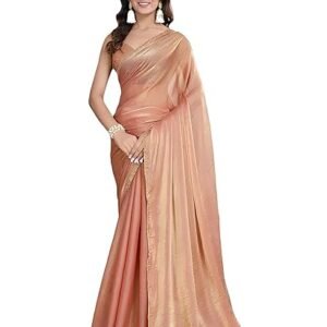 Women's Soft Zimmy Choo Fandy Silk Saree With Hand Work Lace Boarder & Comes With Unstitched Blouse Piece (Chhaava)