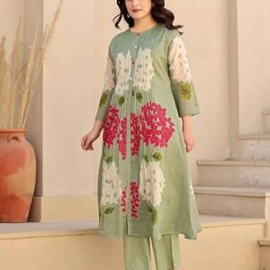 ANNI DESIGNER Women's Ethnic Co-Ord Set | Kurta Pant Set | Kurta Palazzo Set | Stylish Cotton Suit Set for Women, Festival Co-ord
