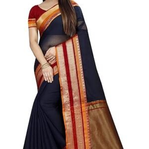 Women's & Girl's Kota Doria Cotton Saree With Blouse Piece