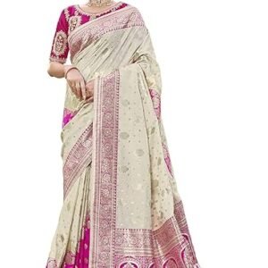 Most Trendy Jacquard Work Woven Saree with Unstitch Blouse Piece