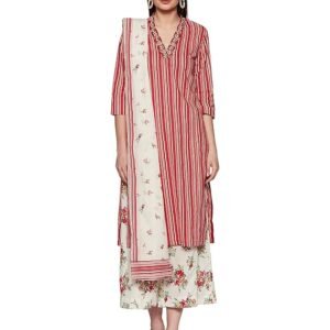 Women Cotton Straight Printed Suit Set