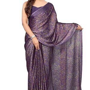 Women's Chiffon Floral Printed Saree with Blouse Piece