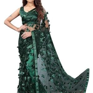 jULEE Women's Net Embroidery Saree