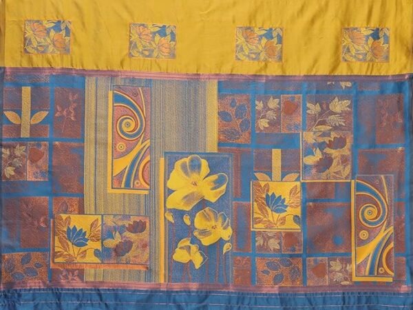 Women's Kanjivaram Banarasi Soft Silk Saree With Unstitched Blouse Piece (Silk Box Flower) - Image 6
